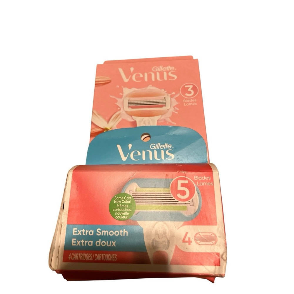 Gillette Venus Extra Smooth Razor Blade 6 Cartridges Refills + 1 Razor 3 Blades